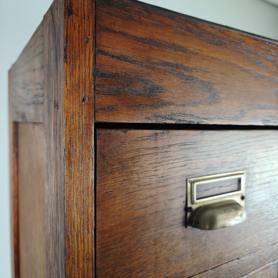Image 1 of Oak apothecary cabinet from the early 20th century with 42 drawers