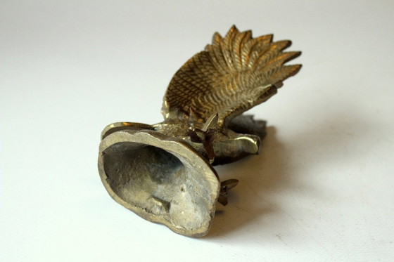 Messing Adelaar Figuur Papiergewicht Figurine, Beeldhouwkunst, Gold, Vintage (foto 7 van 7)