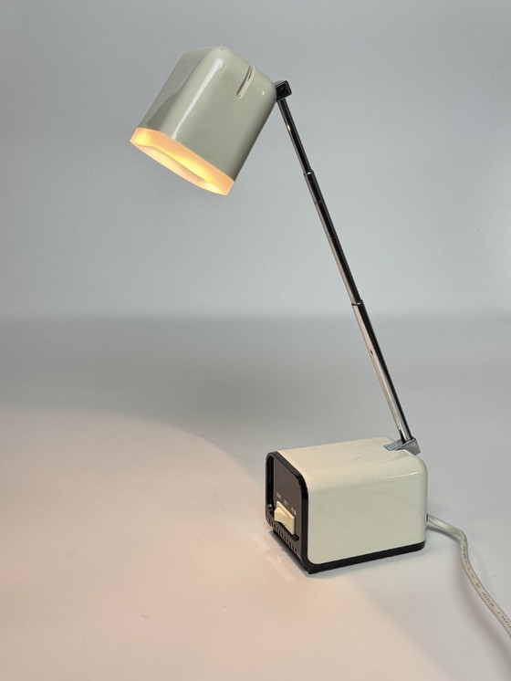 Image 1 of Mid-Century Space Age Design White Adjustable Telescopic Desk / Night Lamp, Model 8802 by Bahag AG. Germany, 1970s