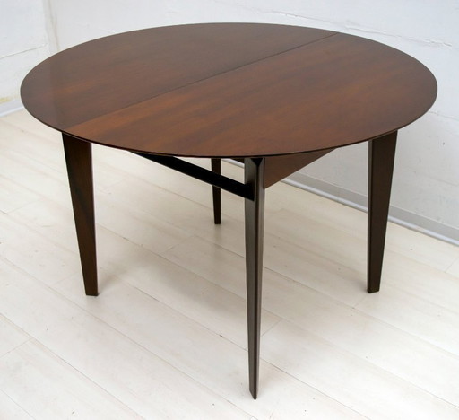 Edmondo Palutari for Dassi Mid-Century Italian Teak Round Dining Table, 1950s