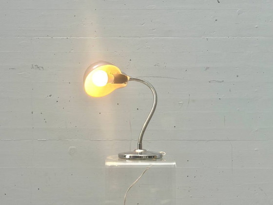 Image 1 of Chrome table lamp with gooseneck, Italy, 1960s