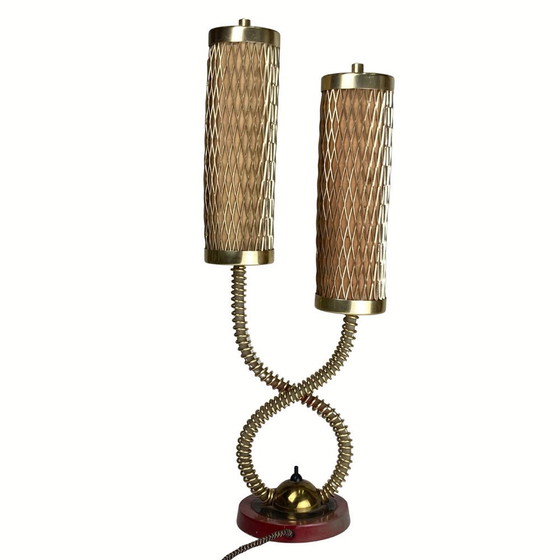 Image 1 of Mid-Century Brass Tubular Architectural Table Lamp, 1960S