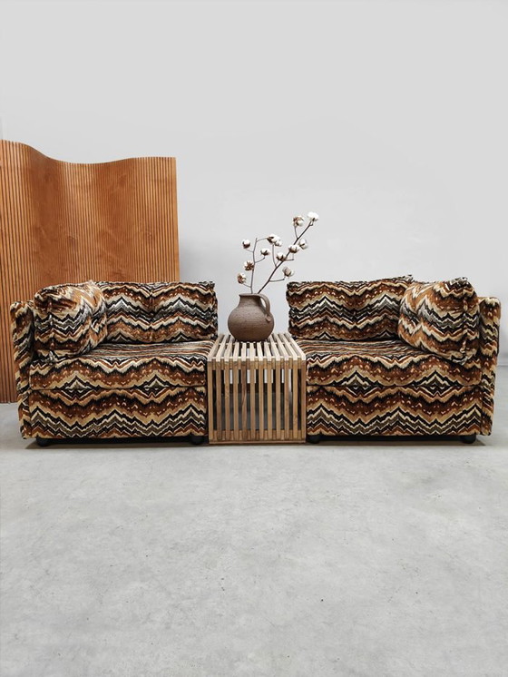 Image 1 of Unieke vintage 2-zitsbank ‘Missoni-stijl’