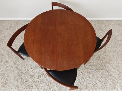 Roundette Teak Extendable Dining Set by Hans Olsen for Frem Røjle, Denmark 1960s – eetkamerset, Wood, Skai (photo 2 of 29)