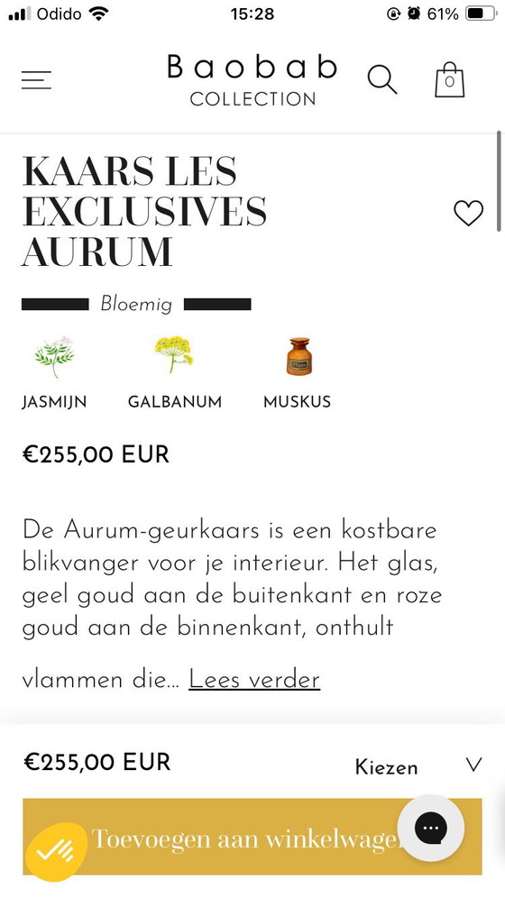 Image 1 of Baobab Les Exclusives Aurum Set XL Gold.