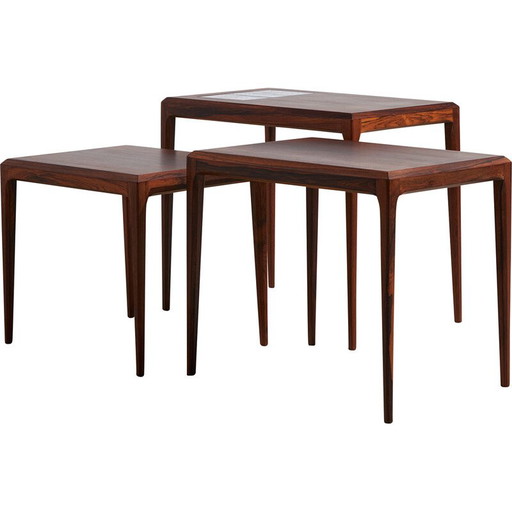Tavolini impilabili vintage in palissandro di Johannes Andersen per Cfc Silkeborg