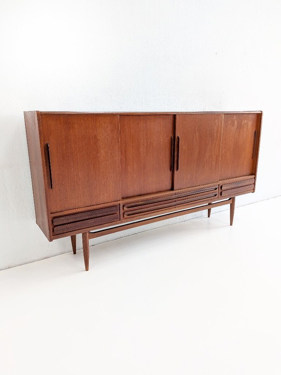 Image 1 of Dänisches Midcentury-Modern-Highboard aus Teakholz, 1960er Jahre