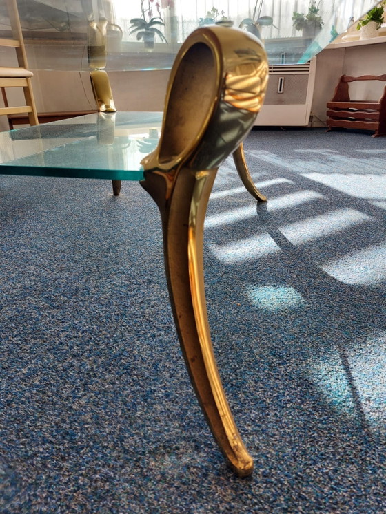 Tisch 60er Jahre – Couchtische, Glas, Messing (photo 3 of 5)