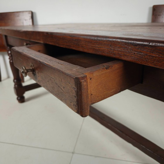 Image 1 of Large French oak monastery table 320/220 cm, early 20th century