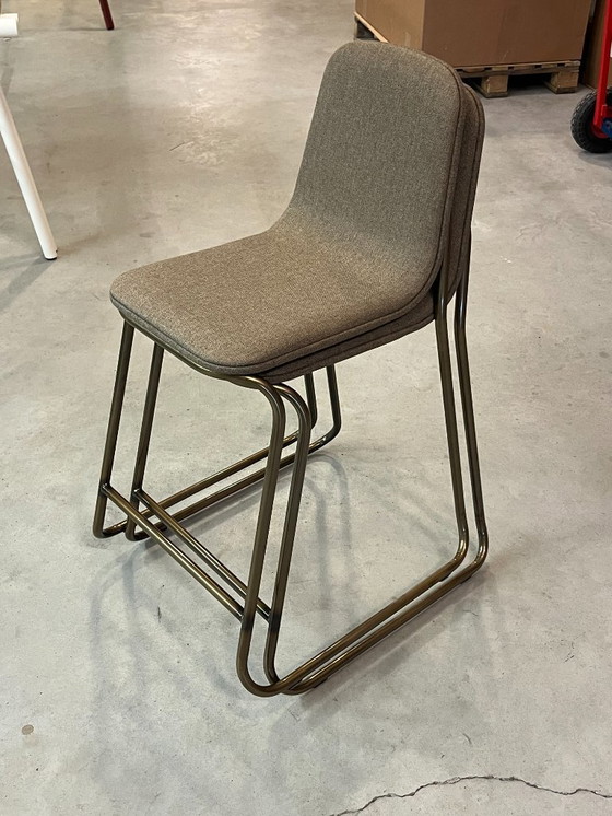 Image 1 of 2x Counter bar stool in bronze color upholstered brand Bogaerts