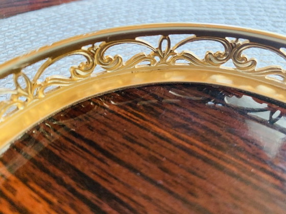 Image 1 of Vintage Italian Formica and Gilted Brass Serving Tray, 1950s