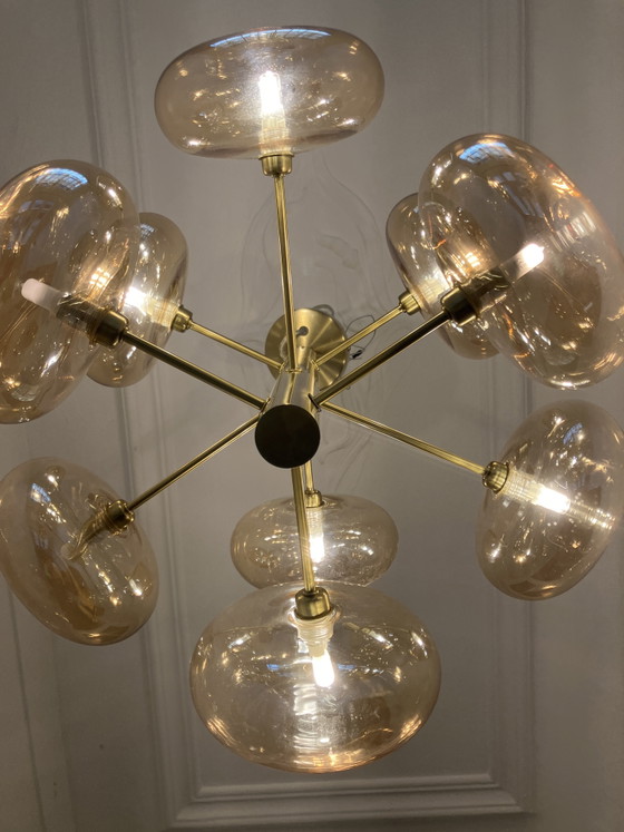 Lampada a sospensione Kare Design Headlight in ottone – 9 sfere di vetro – Lampadari, Glass, Metal (photo 5 of 9)