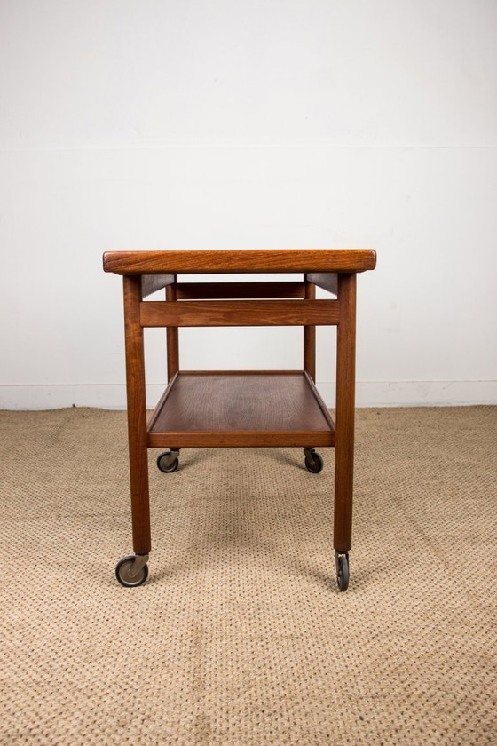 Image 1 of Teak 1960 rolling table, sideboard, extendable Dane and two levels by Kurt Ostervig for Jason Mobler 1960.