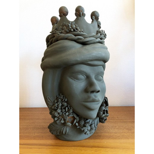 Vase vintage en terre cuite de Stefania Boemi, Sicile 2010s