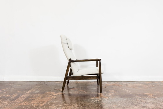 Image 1 of Mid Century Modern High Back Armchair By Edmund Homa In Kvadrat Fabric, Gfm, Poland, 1960s