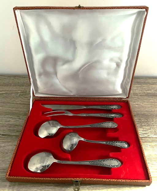 Amefa stainless vintage 5-piece serving set
