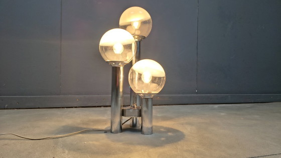 Vintage Table Lamp by Mazzega, 1970s – Metal, Chrome (photo 3 of 11)