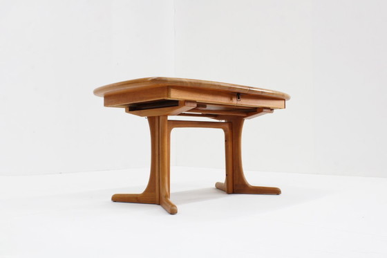 Image 1 of Vintage Danish oval extendable dining table solid teak 1960s