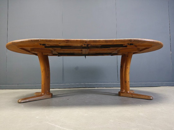 Image 1 of Rainer Daumiller style extendable pine wood  Dining Table, 1970s