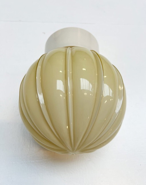 Lampada da soffitto a coste Art Déco di Thabur, anni '40