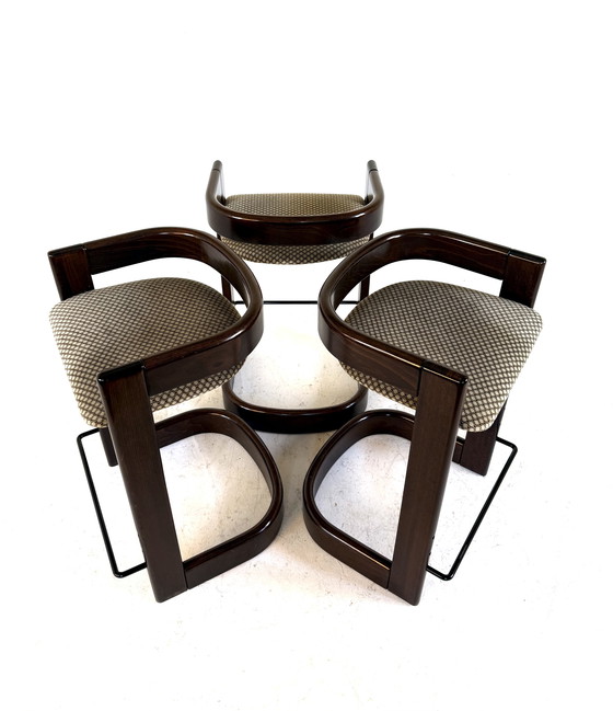 Image 1 of 3x Barhocker im Stil des Brutalismus, Willy Rizzo Stil ’80