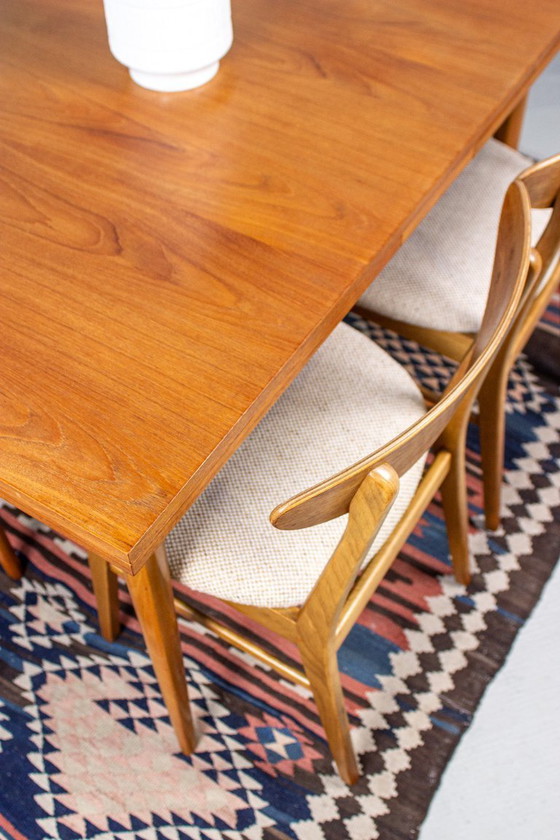 Image 1 of Vintage teak dining table, extendable, mid-century modern, 1960s