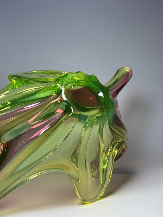 Image 1 of Grande centrotavola in vetro di Murano all'uranio di Seguso, Italia, anni '50-'60 — 50 cm