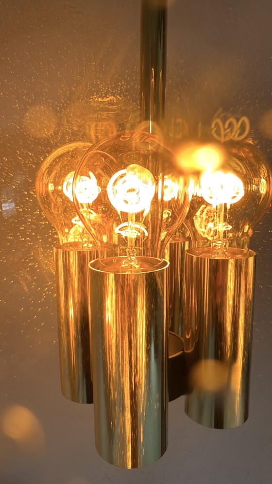 Image 1 of 2x XXL-Globus aus Messing und Rauchglas, Glashütte Limburg '70