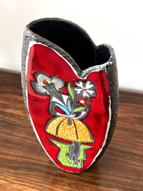 Image 1 of Italian San Marino large vase 1950s, Fantoni style