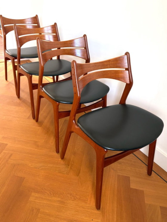 Magnificent set of 4 Danish Erik Buck model 301 chairs – Christiansen Mobelfabrik, Dining chairs, Wood (photo 12 of 19)