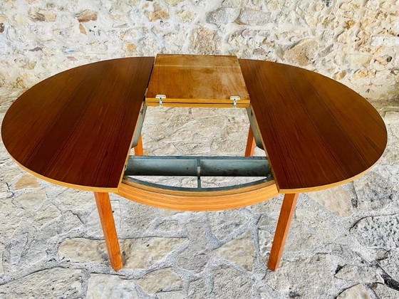 Image 1 of Mid-Century Extendable Teak Dining Table with Butterfly Leaf, By Van Pelt, 1960s