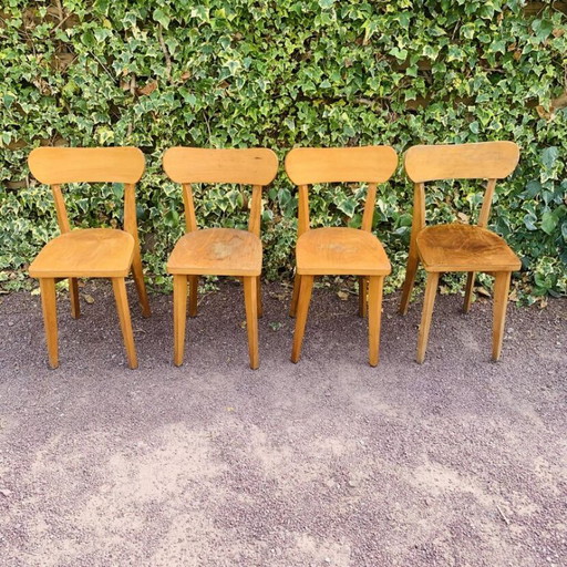 Set di 4 sedie da bistrot – eetkamerstoelen, Wood (photo 2 of 17)