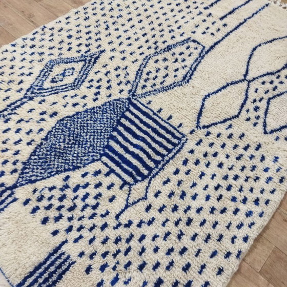 Image 1 of Abstract Blue Moroccan Berber Rug – Abstract Blue Moroccan Berber Carpet | 287 × 195 cm