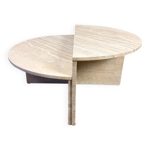 Pair of travertine coffee tables, 1970s – salontafels, Mid Century Modern