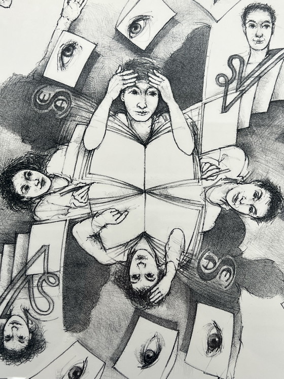 Image 1 of Painting (etching) by Tom Eyzenbach - Studying