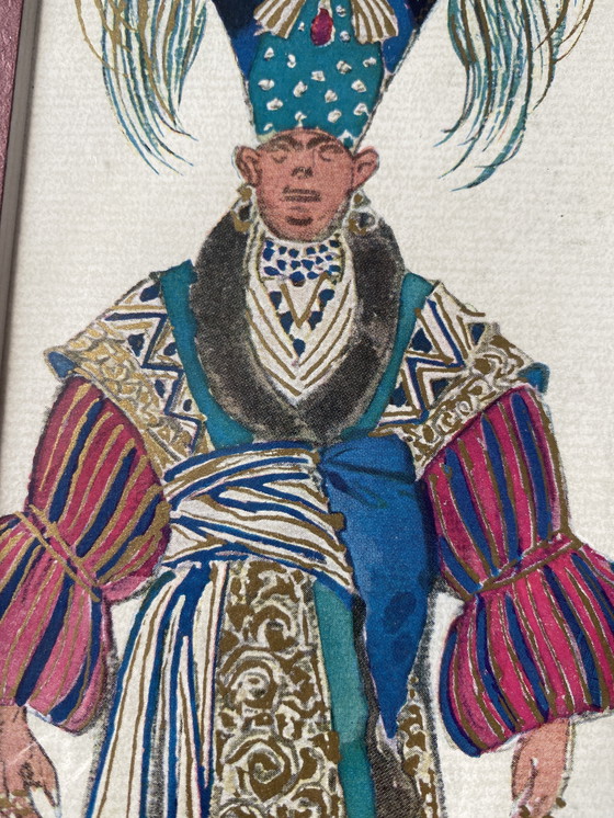 Image 1 of Leon Bakst 1927 Dibujo original - Traje de Barbizon