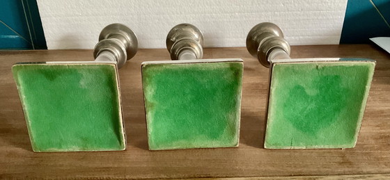 Image 1 of Set aus 3 modernistischen Kerzenleuchtern aus den 1970er Jahren