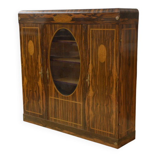 Art Deco neoklassizistischer Kleiderschrank in Ebenholzfurnier 1930er Jahre