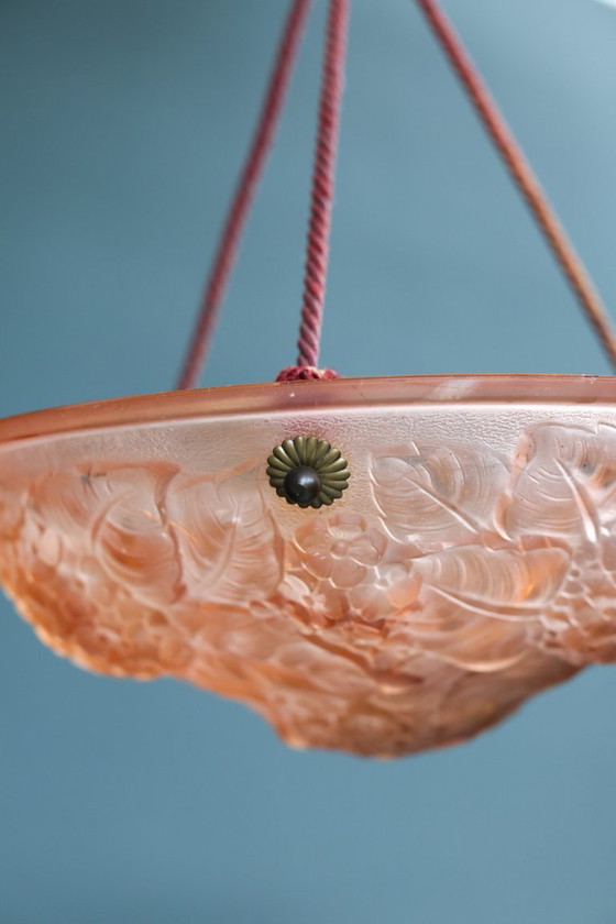 Image 1 of Lampada a sospensione floreale Art Déco