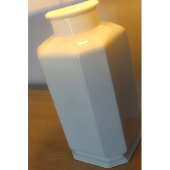 Image 1 of Vintage white lacquered ceramic table lamp, Italy 1970