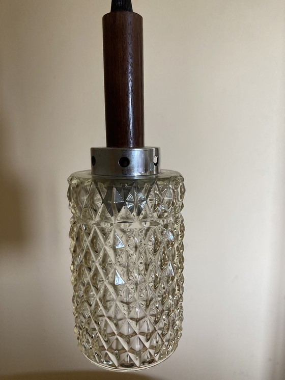 Image 1 of Mid Century kristallen hanglampje