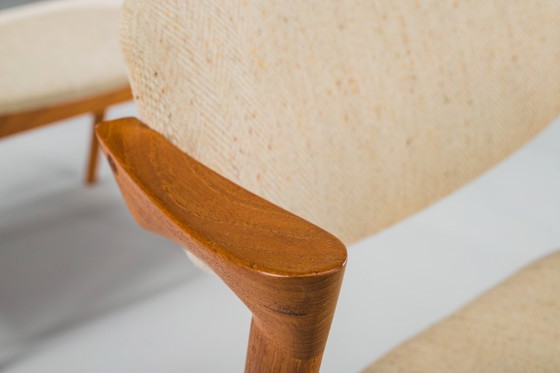 Image 1 of Esszimmerstühle Modell 42 aus Teakholz und Wolle, Kai Kristiansen für Schou Andersen, 1960er Jahre, 6-teilig