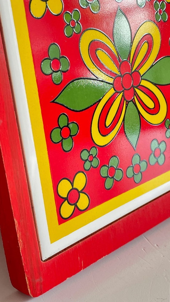 Image 1 of Vintage rode onderzetter