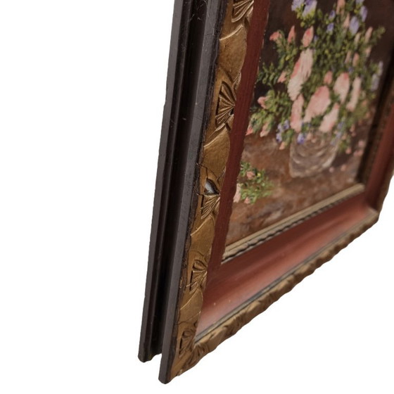 Image 1 of Vintage olieverf schilderij bloemen H. Storm