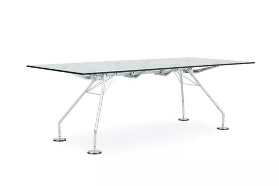 Image 1 of Italiaans Vintage Design Bureau Glazen Tafel Tecno Nomos by Norman Foster
