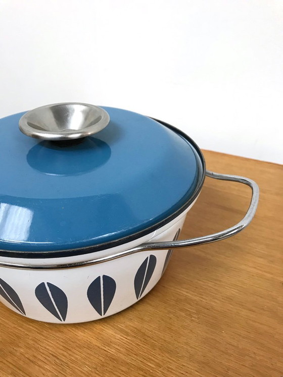 Image 1 of Casseruola vintage anni '60-'70 Cathrineholm of Norway in smalto a forma di loto