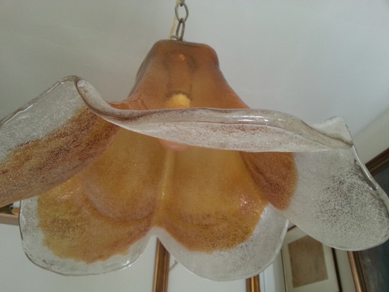 Lampadario Murano Venini Design Luciano Vistosi Mazzega – Lampade a sospensione, Glass, Brass (photo 3 of 12)
