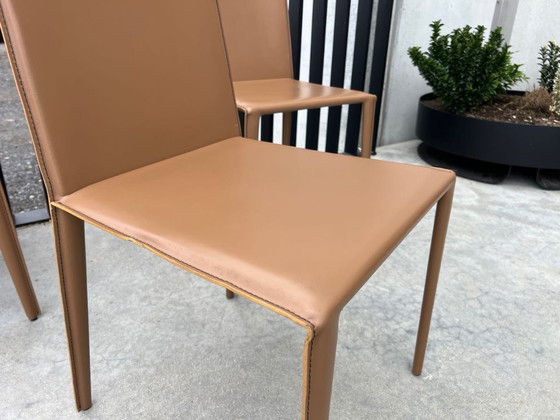 Image 1 of 6x Arper Norma leather chairs