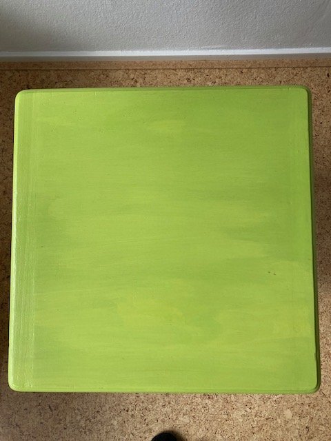 Image 1 of Scatola da cucito vintage in legno verde lime