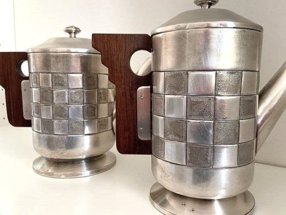 Image 1 of Tea & Coffee Service Pieces Silverware Silver Plated Metal Art Deco Hallmarked A.S.